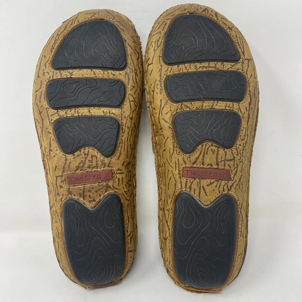 Twisted X Mens 9M Loafers Brown Canvas Leather EcoTWX WLW0001‎ Casual Moccasins